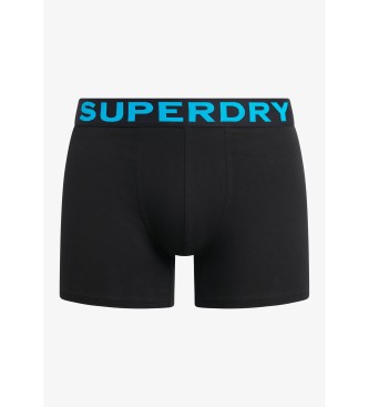Superdry Paket 3 kratkih hlač Boxer črno besedilo