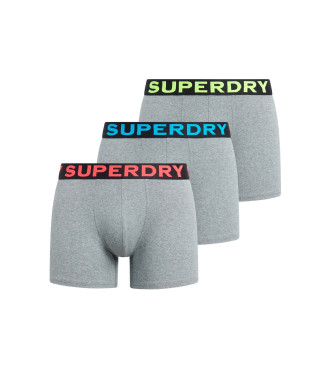 Superdry Pack de 3 boxers Texto cinzento