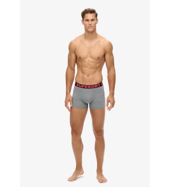 Superdry Pack de 3 boxers Texto cinzento