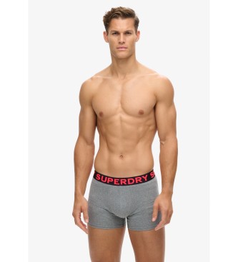 Superdry Pack de 3 boxers Texto cinzento
