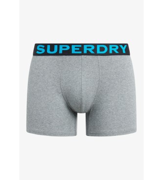 Superdry Pack de 3 boxers Texto cinzento