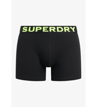 Superdry Paket 3 kratkih hlač Boxer Text siva, črna