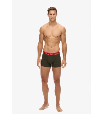 Superdry Paket 3 kratkih hlač Boxer Text black, green