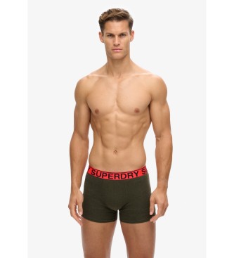 Superdry Paket 3 kratkih hlač Boxer Text black, green