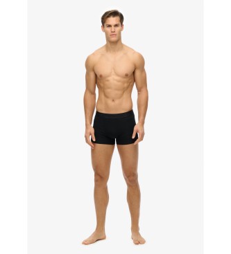 Superdry Paket 3 bokserjev Črna oblika