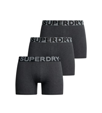 Superdry Paket 3 bokserjev Siva oblika