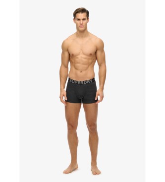 Superdry Paket 3 bokserjev Siva oblika