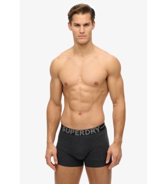 Superdry Paket 3 bokserjev Siva oblika