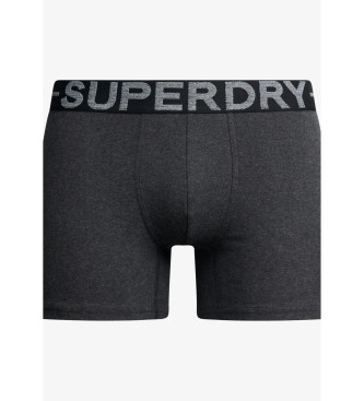 Superdry Paket 3 bokserjev Siva oblika