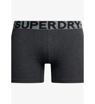 Superdry Paket 3 bokserjev Siva oblika
