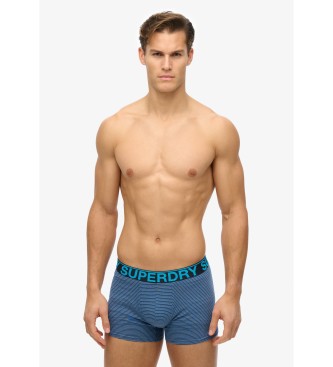 Superdry Paket 3 bokserjev Design modra, mornarica, črna
