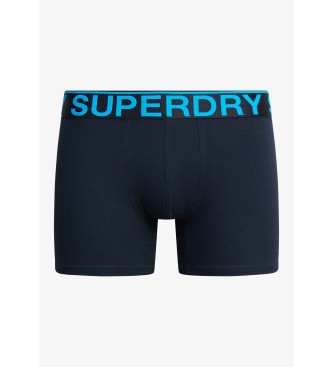 Superdry Paket 3 bokserjev Design modra, mornarica, črna