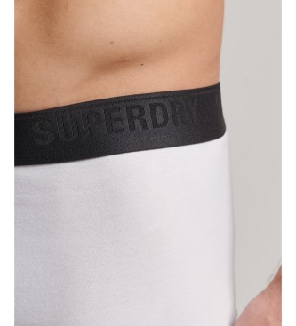 Superdry Confezione da 3 boxer in cotone biologico bianco, grigio, nero