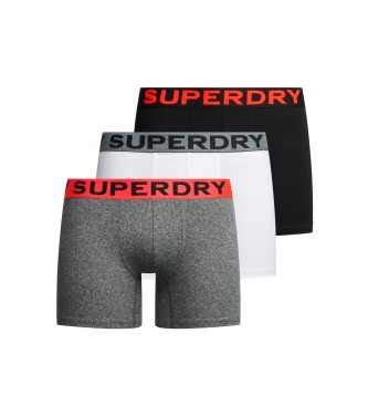 Superdry Pack 3 Bxers Marca gris, blanco, negro