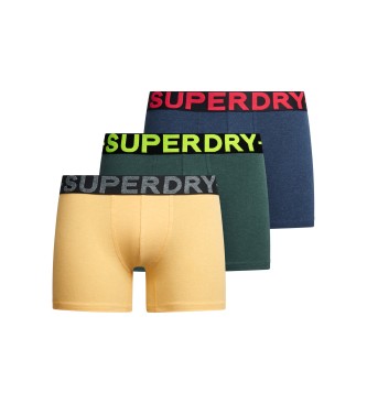 Superdry Pack 3 Boxer Marca jaune, vert, marine