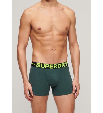 Superdry Confezione 3 Boxer Brand giallo, verde, blu scuro
