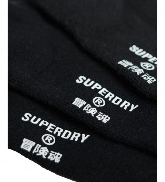 Superdry Pack de meias desportivas em algodo orgnico preto