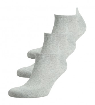 Superdry Conjunto de meias desportivas cinzentas de algodo orgnico