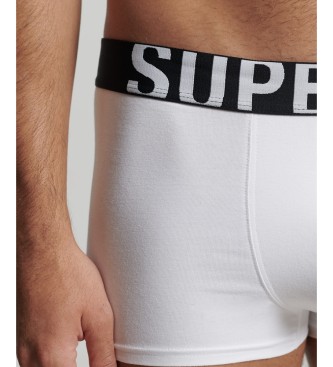 Superdry Lot de deux slips en coton biologique avec logo blanc et noir