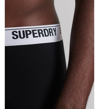Superdry Pack de tres calzoncillos de algodn orgnico blanco, gris, negro