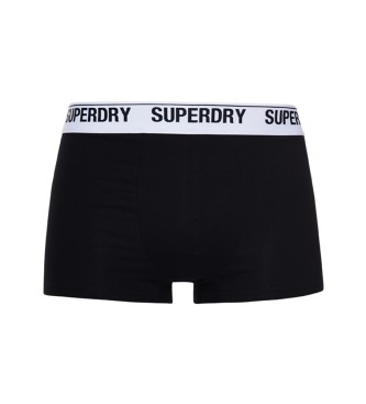 Superdry Paket treh boksarskih hlač iz organskega bombaža, črnih, sivih in belih