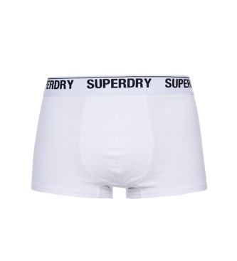 Superdry Paket treh boksarskih hlač iz organskega bombaža, črnih, sivih in belih