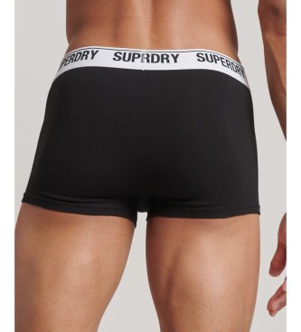 Superdry Pack de tres boxers de algodón orgánico negro