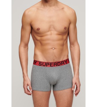 Superdry Pack 3 Organic cotton boxer shorts red, black, grey