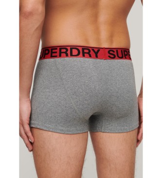 Superdry Pack 3 Organic cotton boxer shorts red, black, grey
