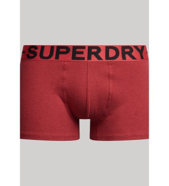 Superdry Confezione 3 Boxer in cotone organico rosso, nero, grigio