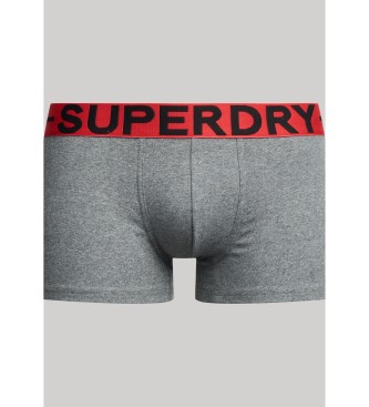 Superdry Set 3 boxershorts van biologisch katoen rood, zwart, grijs