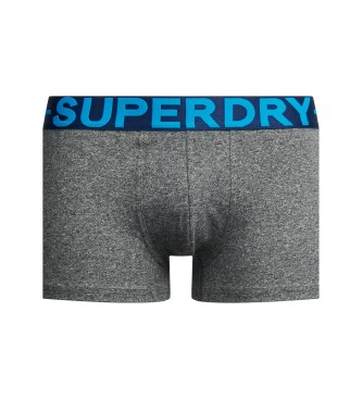 Superdry Pack 3 Boxer en coton bio gris, bleu