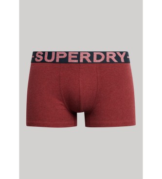 Superdry Pack 3 Organic cotton boxer shorts maroon, blue