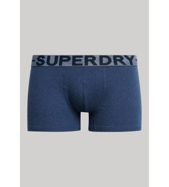 Superdry 3er Pack Boxershorts aus Bio-Baumwolle kastanienbraun, blau
