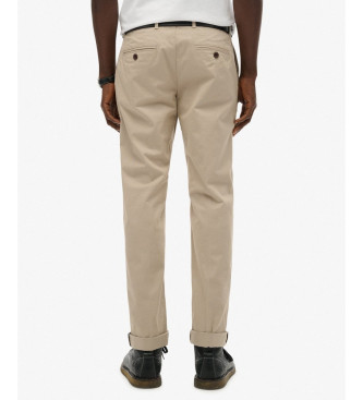 Superdry Spodnie Premium Regular Chino w kolorze beżowym