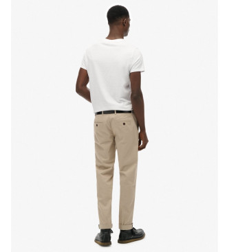 Superdry Spodnie Premium Regular Chino w kolorze beżowym