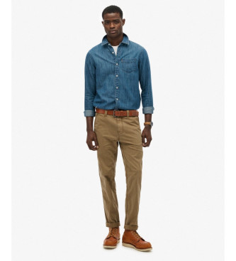 Superdry Brązowe spodnie typu chino