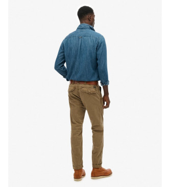 Superdry Brązowe spodnie typu chino