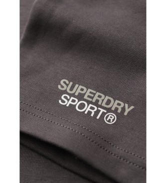 Superdry Pantaln corto con logotipo Sport Tech gris oscuro