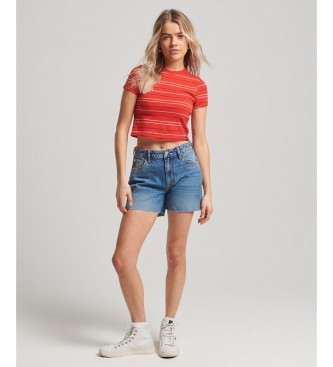 Superdry Medium Waisted Cropped Shorts bl