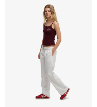 Superdry Pantaloni bianchi elasticizzati