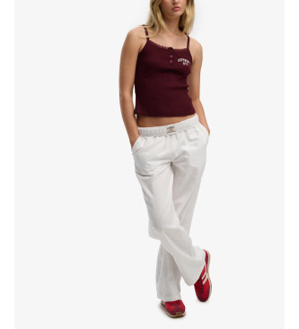 Superdry Pantaloni bianchi elasticizzati