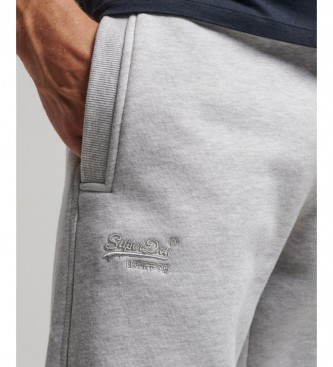 Superdry Jogger hlače z elastičnim spodnjim delom in sivim izvezenim logotipom Vintage