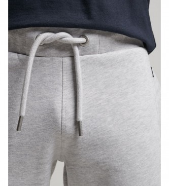 Superdry Pantaloni jogger con orli elasticizzati e logo Vintage ricamato grigio