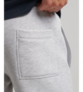 Superdry Jogger hlače z elastičnim spodnjim delom in sivim izvezenim logotipom Vintage