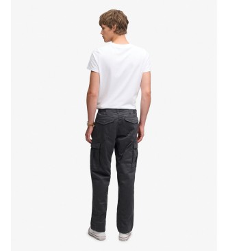 Superdry Pantaloni cargo affusolati a vestibilità regolare, neri