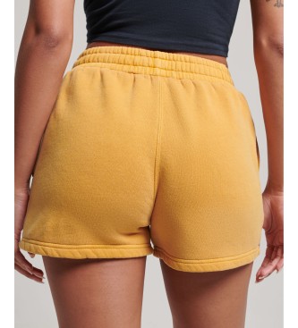 Superdry Pantaloncini in felpa con lavaggio vintage giallo