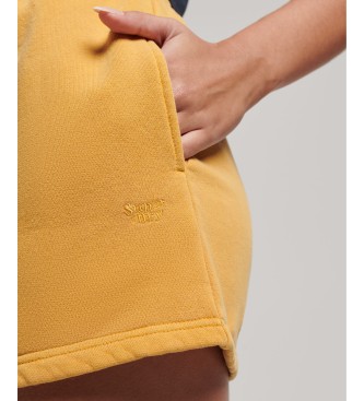 Superdry Pantaloncini in felpa con lavaggio vintage giallo