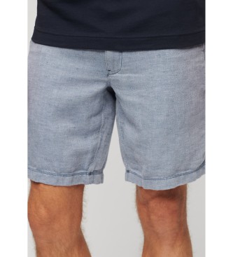 Superdry Lanene kratke hlače mornarsko modre barve