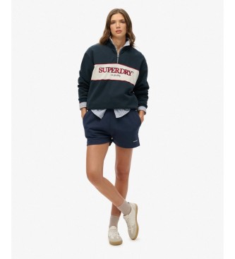 Superdry Effen marineblauwe korte broek
